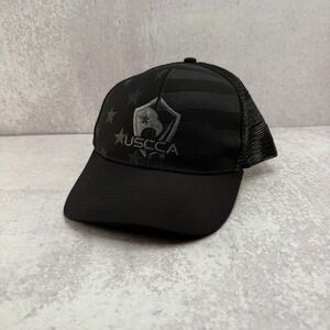 USCCA Black American Flag Mesh Snapback Hat New